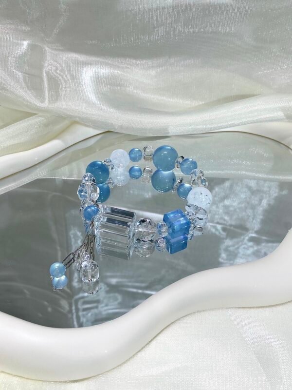 Aquamarine Bubble Bracelet NO. 04 — Stillness · Softness · Depth