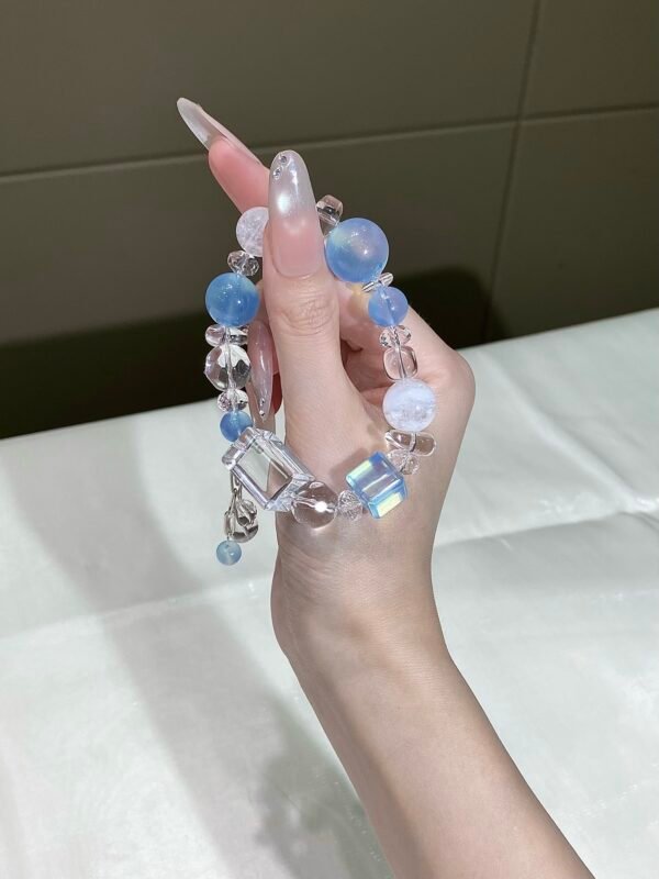 Aquamarine Bubble Bracelet NO. 04 — Stillness · Softness · Depth