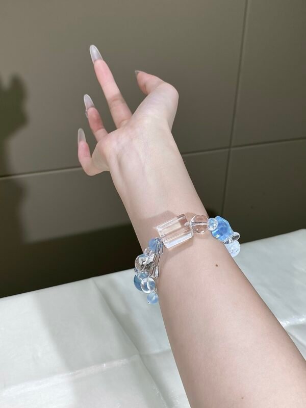 Aquamarine Bubble Bracelet NO. 04 — Stillness · Softness · Depth