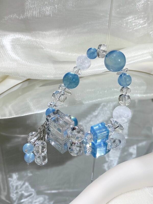 Aquamarine Bubble Bracelet NO. 04 — Stillness · Softness · Depth