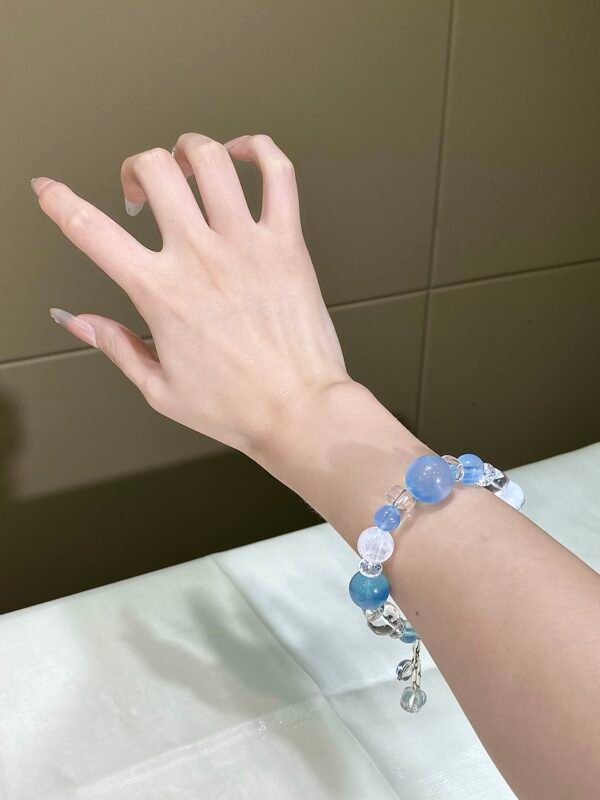 Aquamarine Bubble Bracelet NO. 04 — Stillness · Softness · Depth