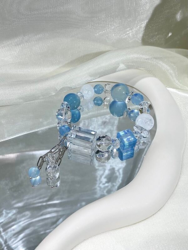 Aquamarine Bubble Bracelet NO. 04 — Stillness · Softness · Depth