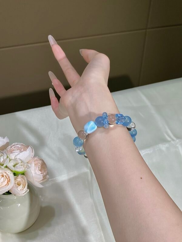 Aquamarine Bubble Bracelet NO. 07 — Ocean · Stillness · Fortune