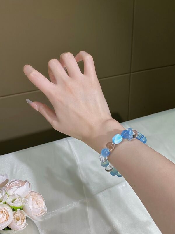 Aquamarine Bubble Bracelet NO. 07 — Ocean · Stillness · Fortune