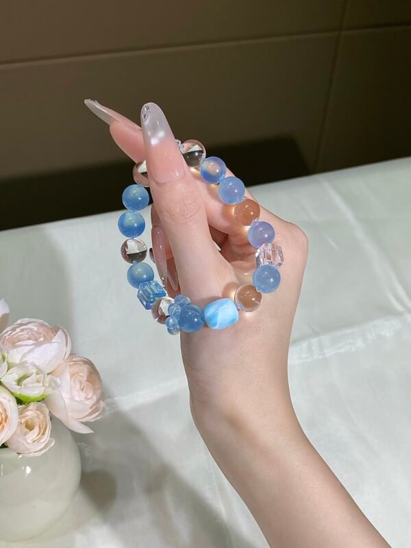 Aquamarine Bubble Bracelet NO. 07 — Ocean · Stillness · Fortune