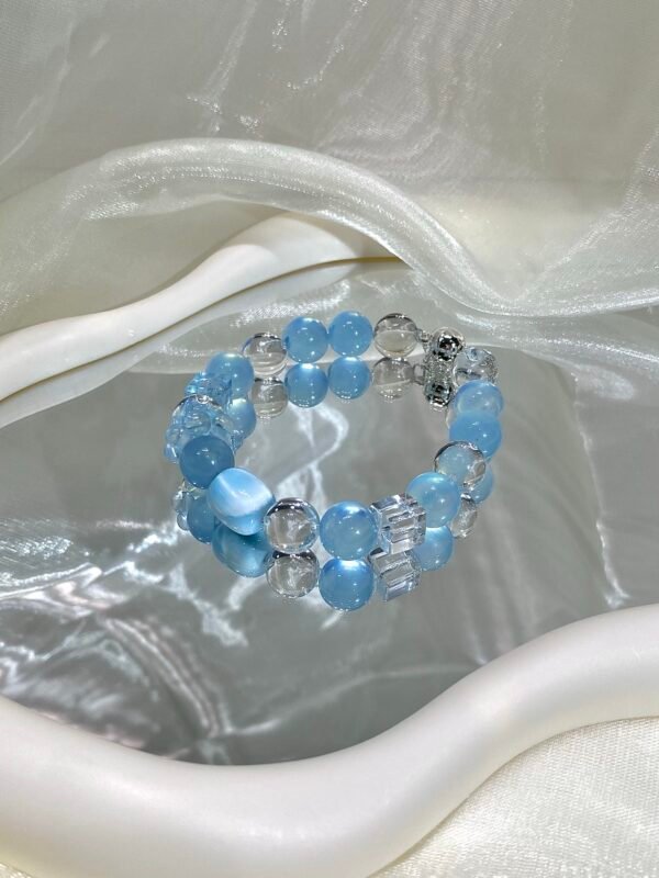 Aquamarine Bubble Bracelet NO. 07 — Ocean · Stillness · Fortune