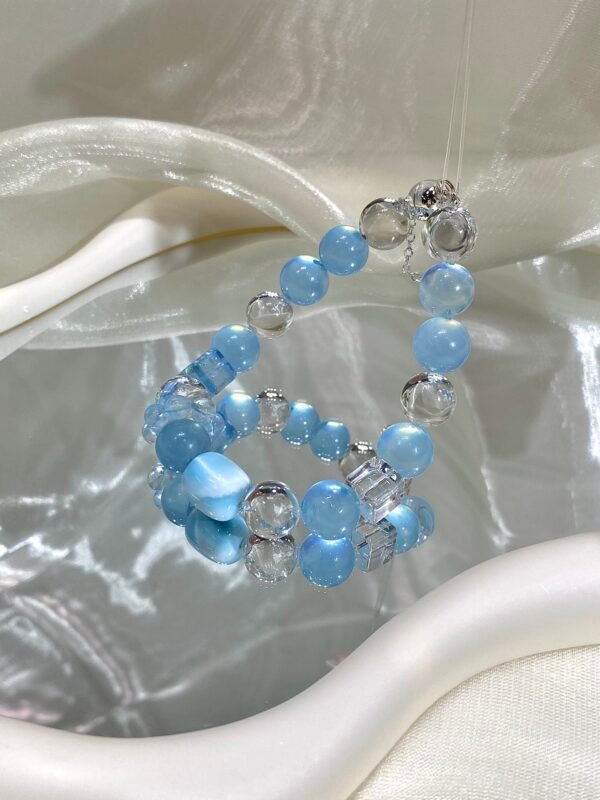 Aquamarine Bubble Bracelet NO. 07 — Ocean · Stillness · Fortune