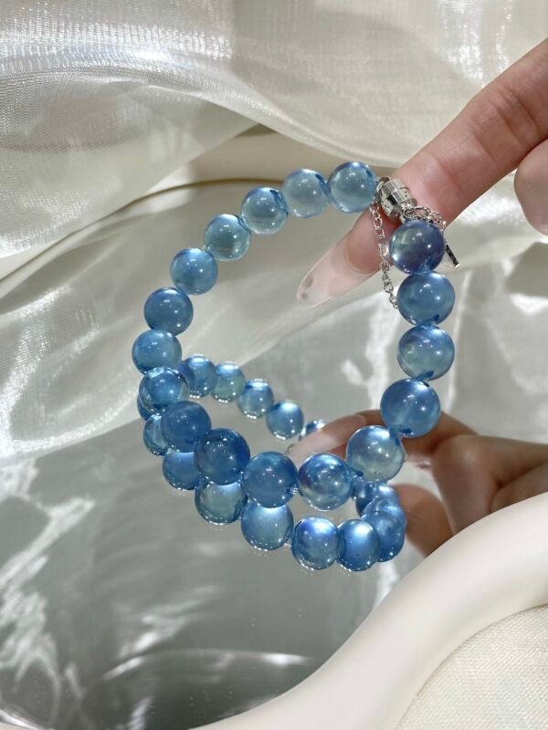Aquamarine Bubble Bracelet NO. 09 — Glacier Blue · Serenity · Flow