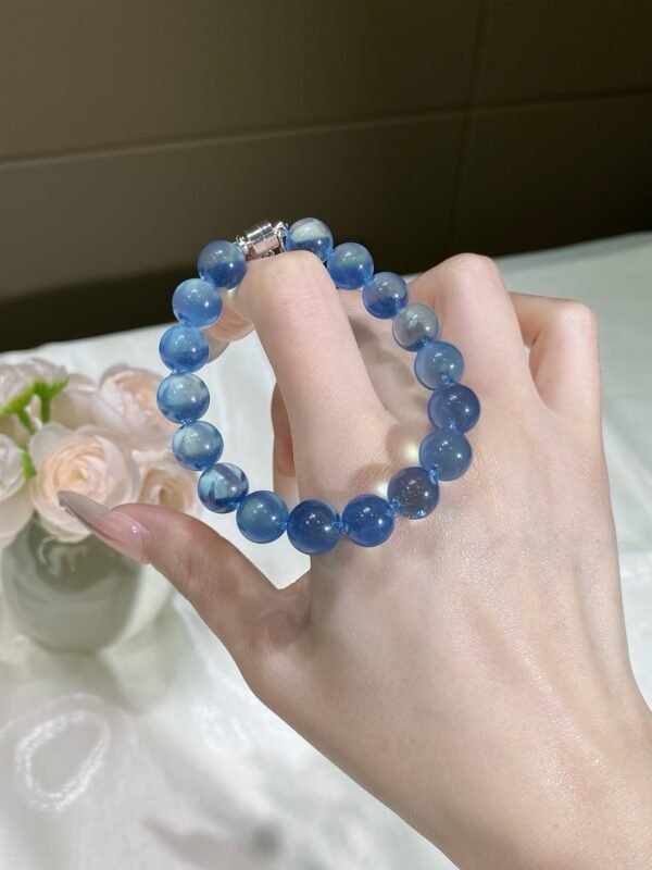Aquamarine Bubble Bracelet NO. 09 — Glacier Blue · Serenity · Flow