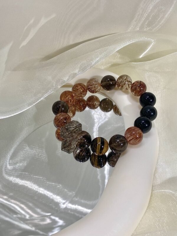 hc-0123-caad390fb4a3c2ffaaa76e430aac51d5.jpg Black Gold Rutile Double-Point Bracelet NO. 0123