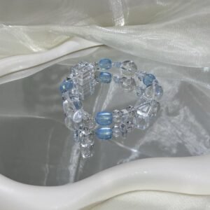 Aquamarine Sugar-Cube Bracelet NO. 0129