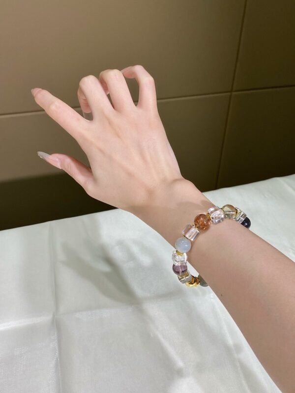 Clear Quartz Sugar-Cube Bracelet NO. 0147