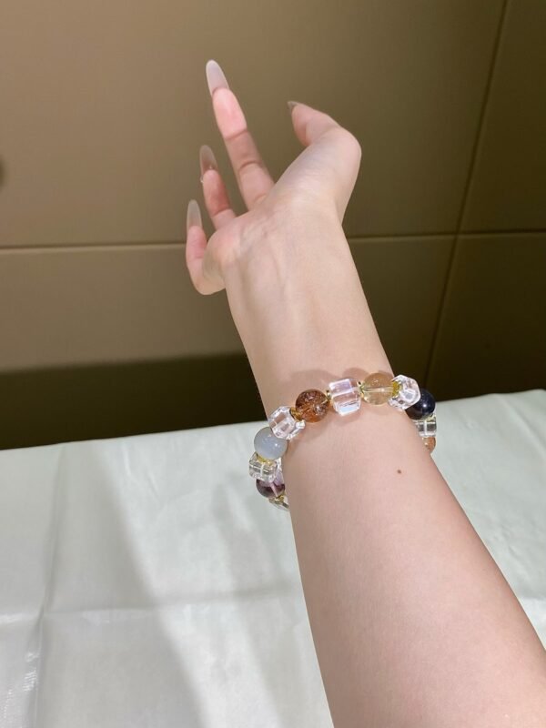 Clear Quartz Sugar-Cube Bracelet NO. 0147