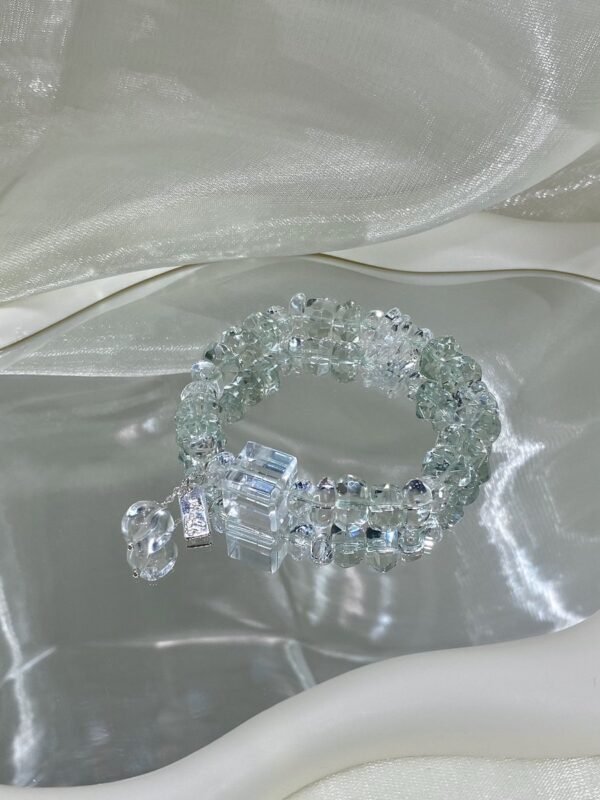 hc-0150-67bdd7fb5eaef2e355b6e57b3690d41c.jpg Green Quartz Sugar-Cube Bracelet NO. 0150