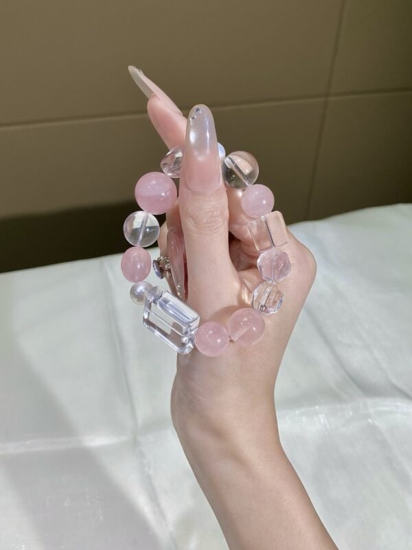 Rose Quartz Sugar-Cube Bracelet NO. 0151