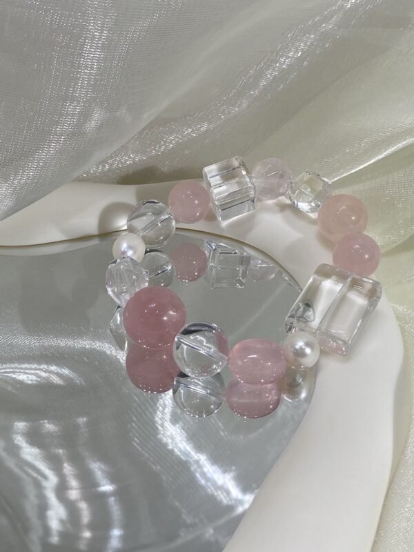 Rose Quartz Sugar-Cube Bracelet NO. 0151