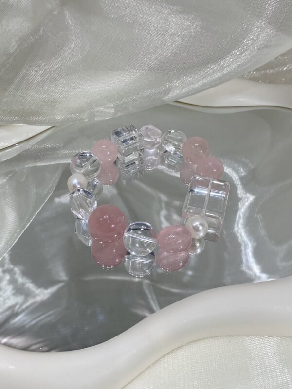 Rose Quartz Sugar-Cube Bracelet NO. 0151