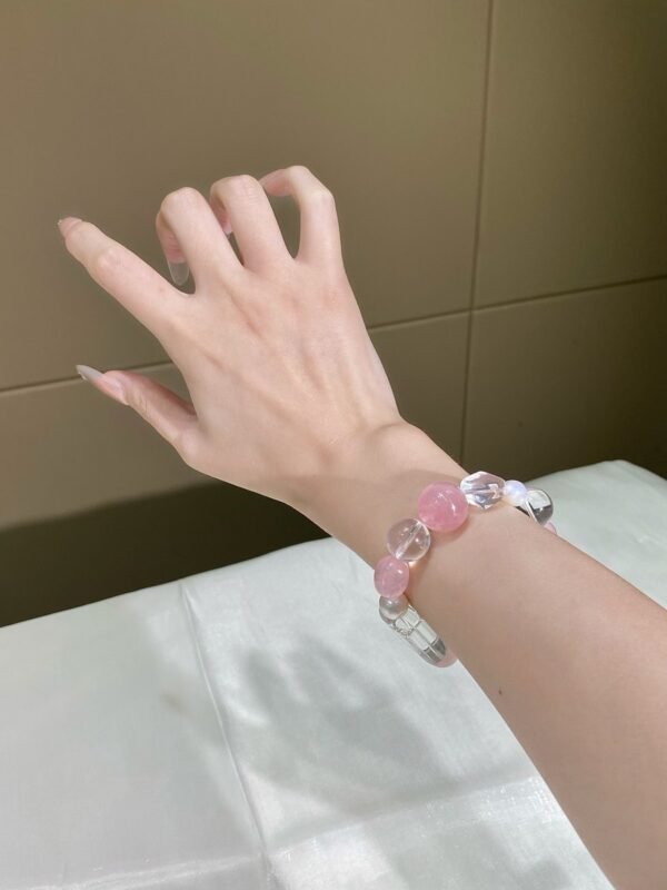 Rose Quartz Sugar-Cube Bracelet NO. 0151
