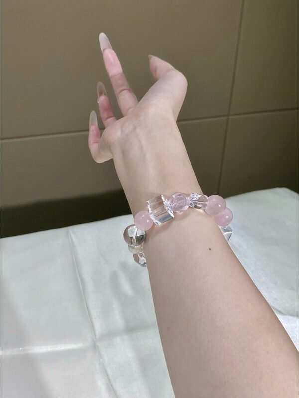 Rose Quartz Sugar-Cube Bracelet NO. 0151
