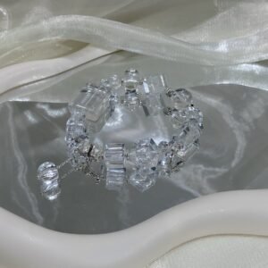 Clear Quartz Sugar-Cube Bracelet NO. 0156