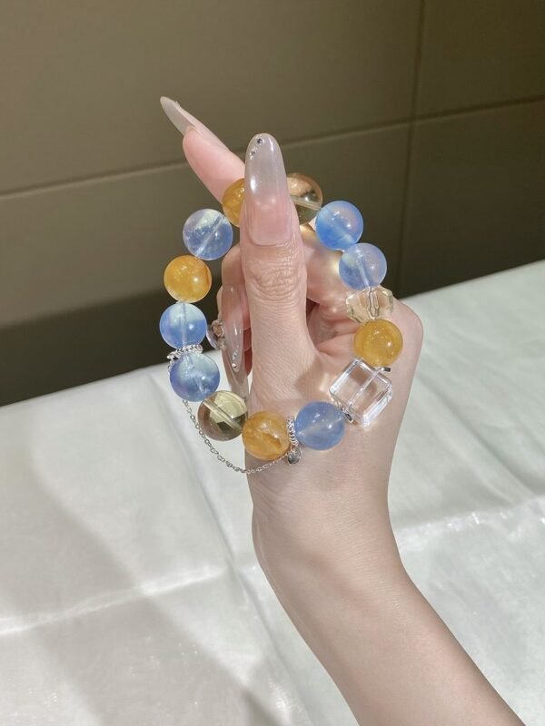 hc-0174-0cfb90fa8d57443047691253802a0393.jpg Aquamarine Sugar-Cube Bracelet NO. 0174
