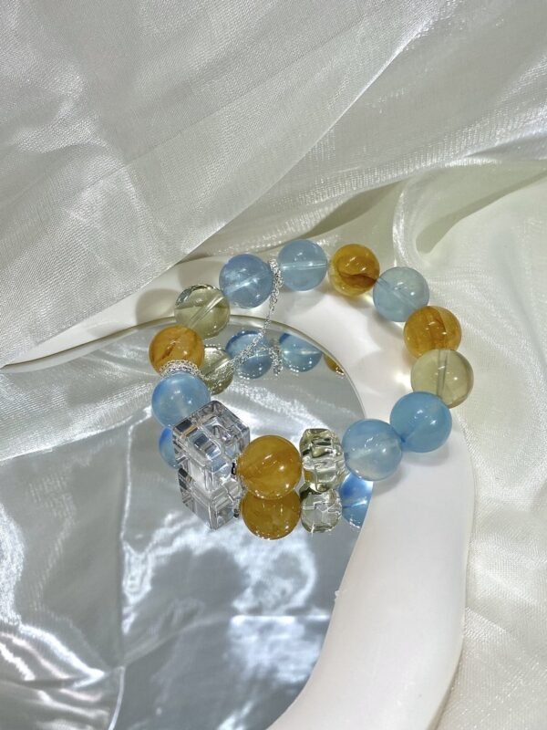 hc-0174-db9d9eed811c7708d94b60c5bff7a776.jpg Aquamarine Sugar-Cube Bracelet NO. 0174