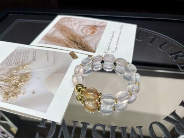 Rose Quartz Barrel Bracelet NO. 0200