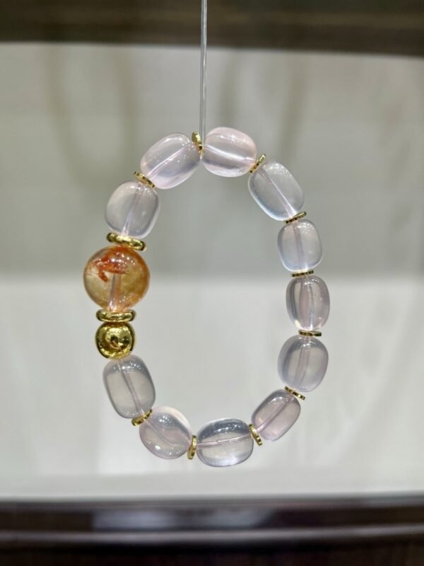 Rose Quartz Barrel Bracelet NO. 0200