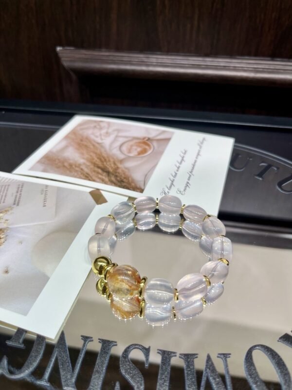 Rose Quartz Barrel Bracelet NO. 0200
