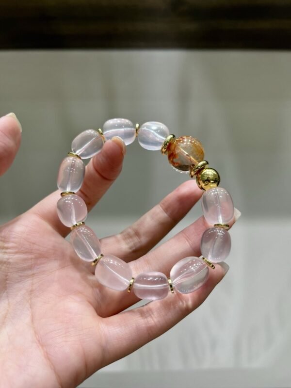 Rose Quartz Barrel Bracelet NO. 0200