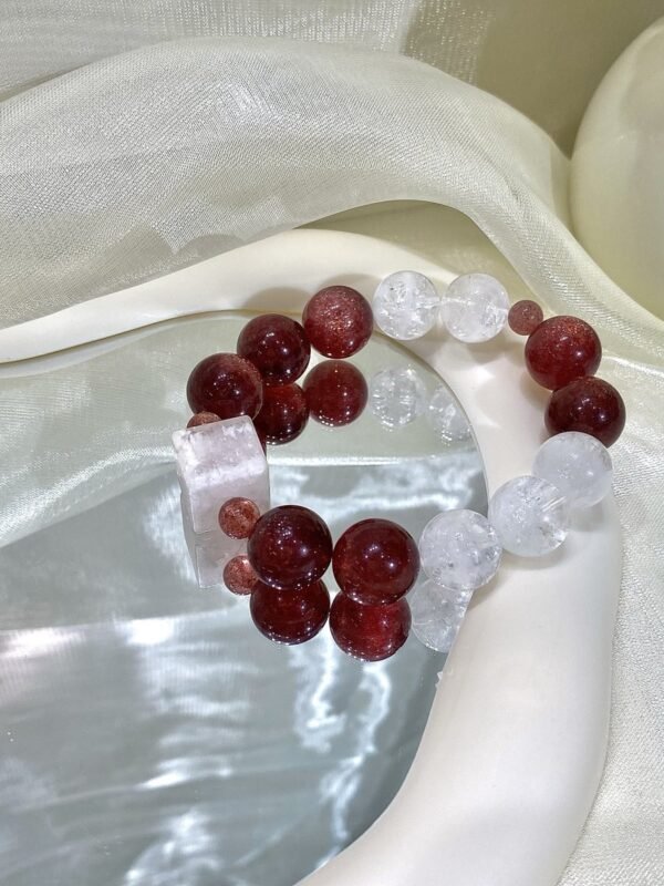 Rose Quartz Sugar-Cube Bracelet NO. 0226