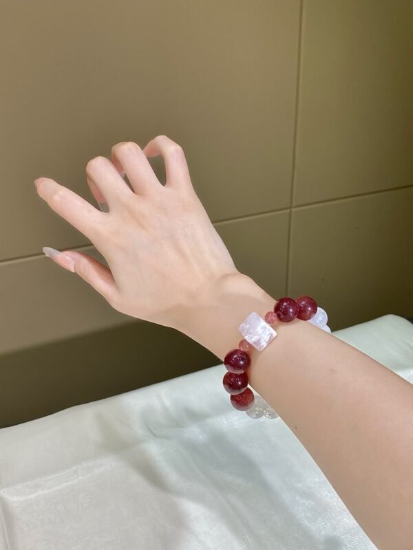 Rose Quartz Sugar-Cube Bracelet NO. 0226