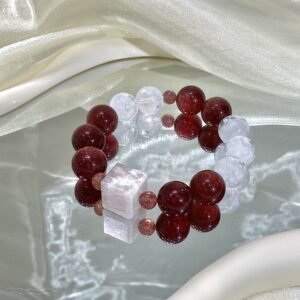 Rose Quartz Sugar-Cube Bracelet NO. 0226