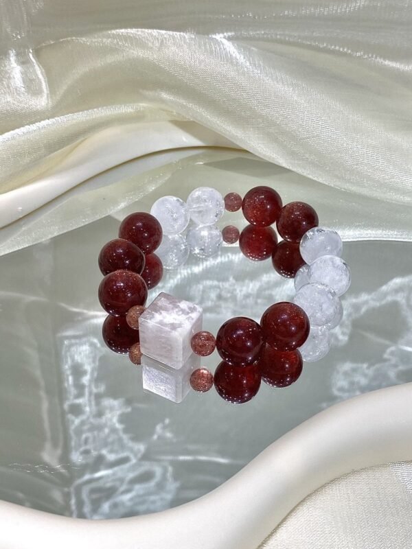 Rose Quartz Sugar-Cube Bracelet NO. 0226