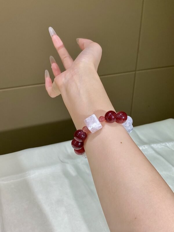 Rose Quartz Sugar-Cube Bracelet NO. 0226