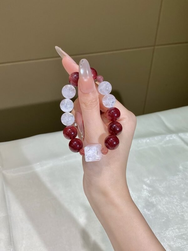 Rose Quartz Sugar-Cube Bracelet NO. 0226