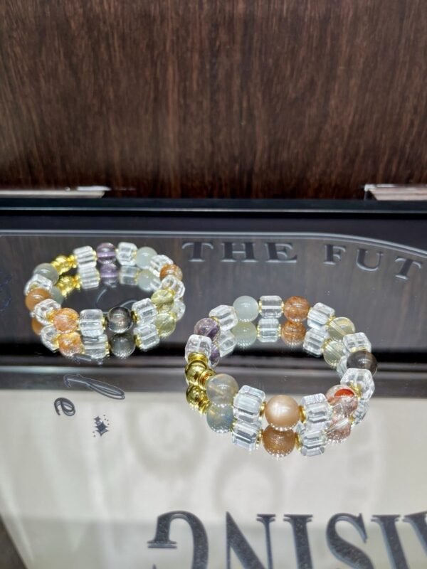 Clear Quartz Sugar-Cube Bracelet NO. 0235
