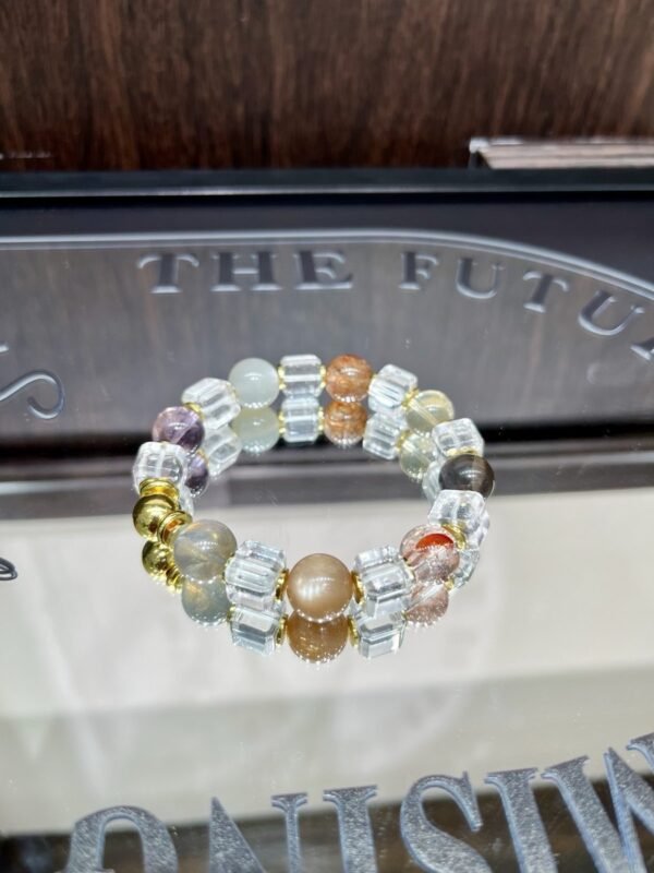 Clear Quartz Sugar-Cube Bracelet NO. 0235