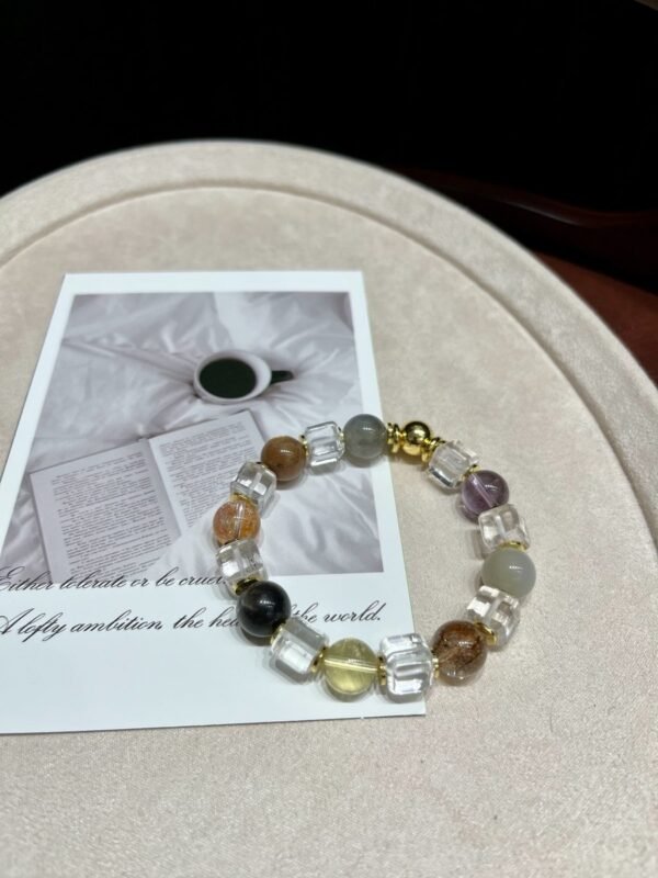 Clear Quartz Sugar-Cube Bracelet NO. 0235