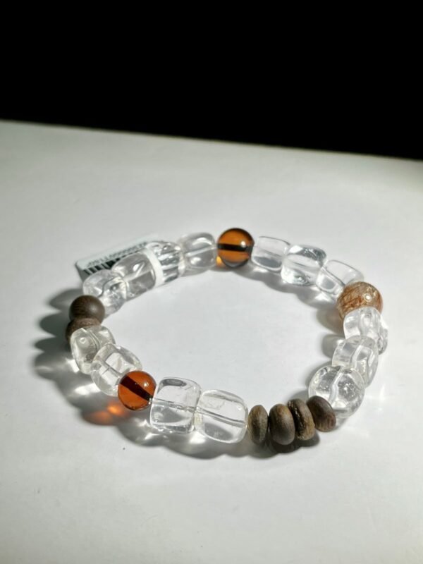 hc-0303-43142e0f857774d43f26f2c93796d78a.jpg Clear Quartz Sugar-Cube Bracelet NO. 0303
