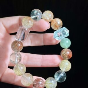 Rutilated Quartz Double-Point Bracelet NO. 0305