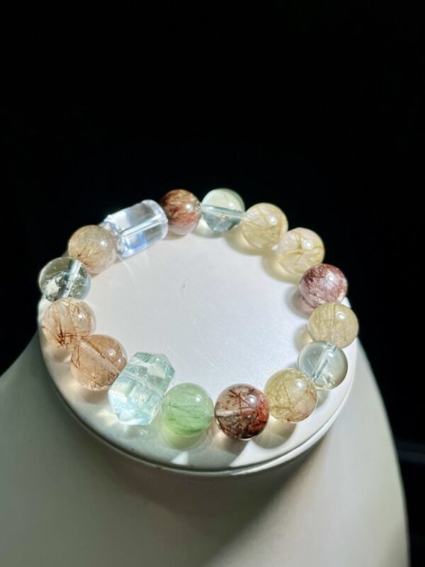 Rutilated Quartz Double-Point Bracelet NO. 0305