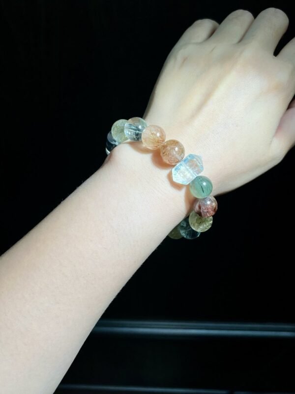 Rutilated Quartz Double-Point Bracelet NO. 0305