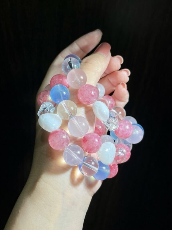 hc-0313-08636e64e12a84c078c70e77a6c86ba1.jpg Rose Quartz Double-Point Bracelet NO. 0313