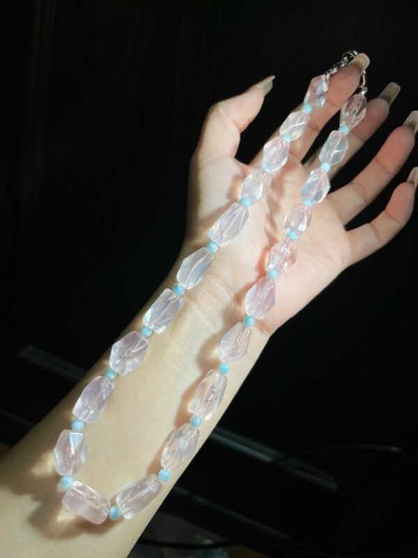 hc-0361-02ee2c8ace91de962bbd61c456760a0c.jpg Rose Quartz Freeform Bracelet NO. 0361