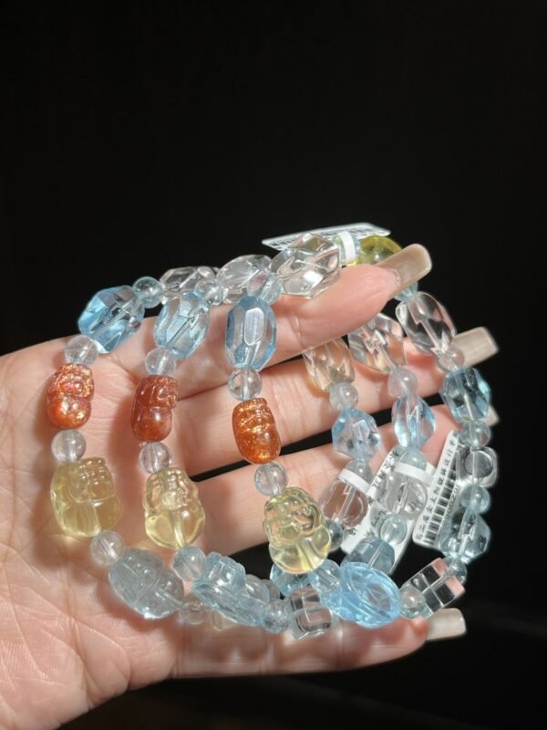 Topaz Sugar-Cube Bracelet with Pixiu NO. 0387