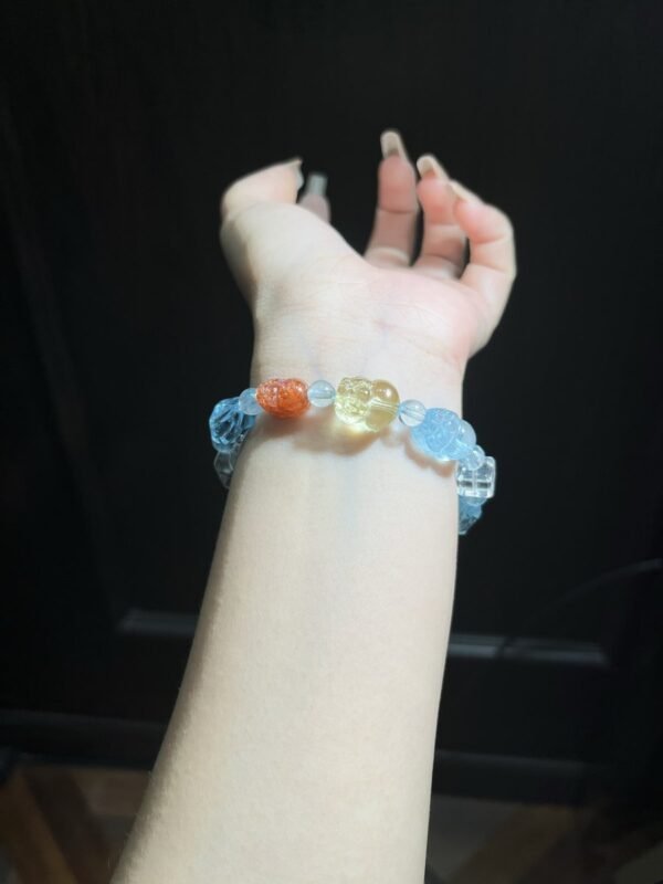 Topaz Sugar-Cube Bracelet with Pixiu NO. 0387