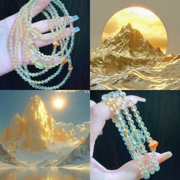 hc-0433-d1c915ce2de8039eb06183babbd374cc.jpg Golden Sunstone Freeform Bracelet with Pixiu NO. 0433