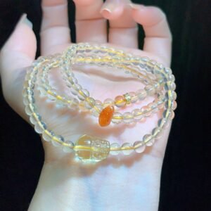 hc-0433-ec47212328883af71f81697ed1b61096.jpg Golden Sunstone Freeform Bracelet with Pixiu NO. 0433