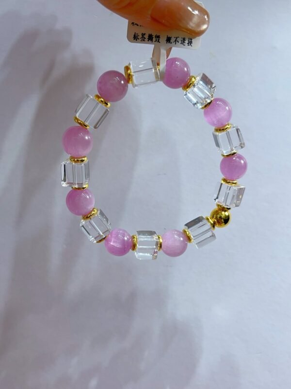 hc-0434-b57a78023ea467c79d153c4b2e08a1db.jpg Kunzite Sugar-Cube Bracelet NO. 0434